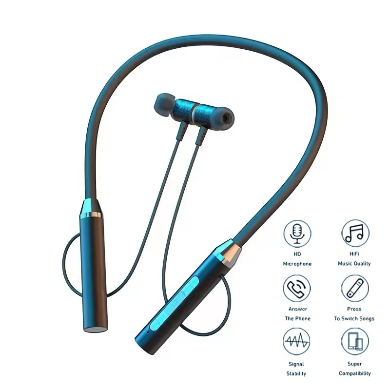 Magnetic Neckband Sports Earphones - Auriculares inalámbricos con Bluetooth, auriculares con