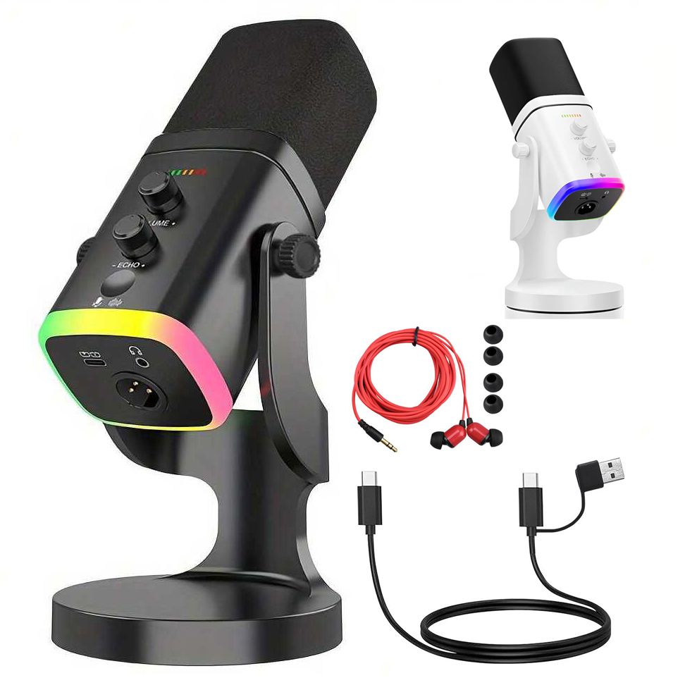 Gaming Headset With Mic Rgb - Micrófono Dinámico USB/XLR para Streaming y