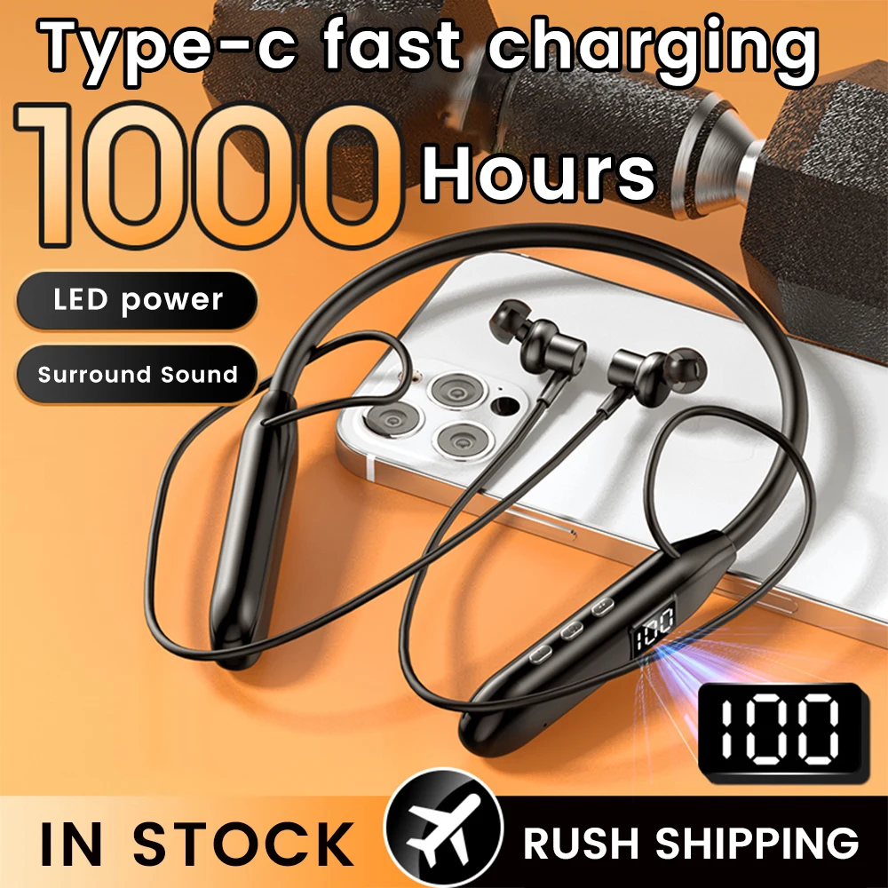 Magnetic Neckband Sports Earphones - Olaf Auriculares inalámbricos Bluetooth5.3 Auriculares intrauditivos