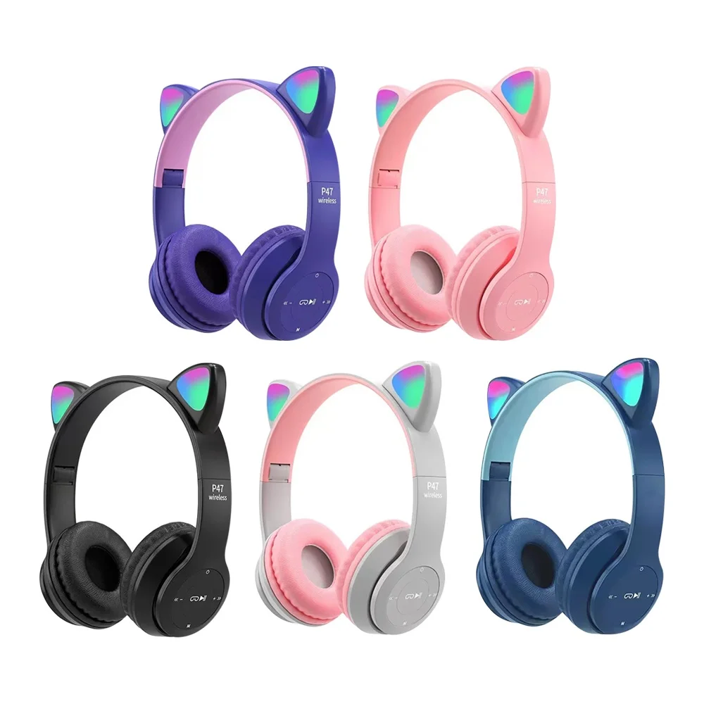 Cat Ear Bluetooth Headset Led - Auriculares compatibles con Bluetooth con Oreja