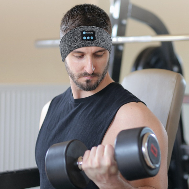 Sleep Mask Headphones Bluetooth - Auriculares Bluetooth Deportivos con Diadema Elástica