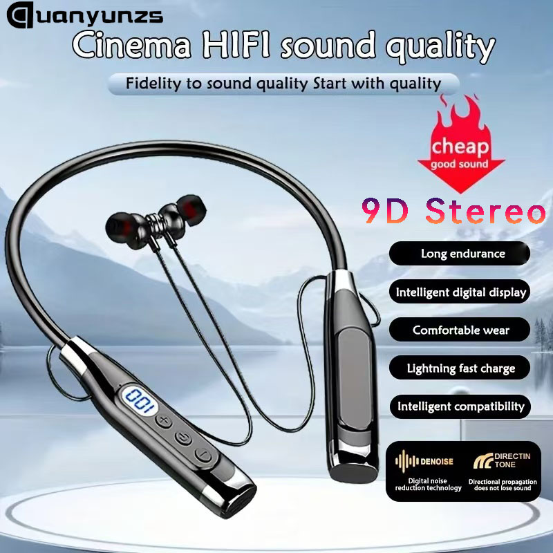 Magnetic Neckband Sports Earphones - Auriculares inalámbricos estéreo verdaderos, auriculares con