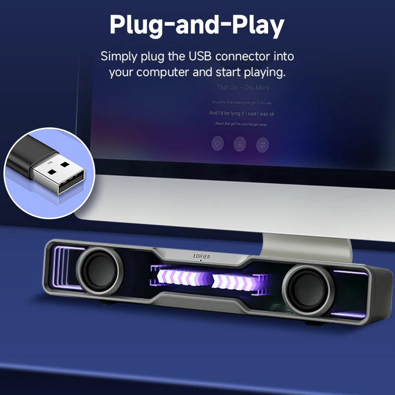 Rgb Computer Soundbar For Pc - Altavoces para ordenador Edifier QS30, mini