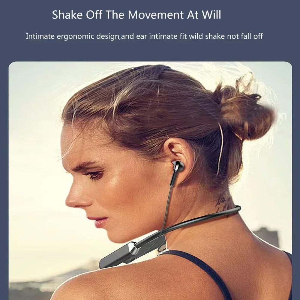 Magnetic Neckband Sports Earphones - Auriculares inalámbricos con Bluetooth 5,0, cascos