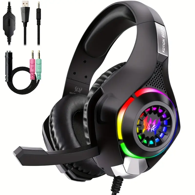 Gaming Headset With Mic Rgb - Auriculares para Juegos para PC, PS4,