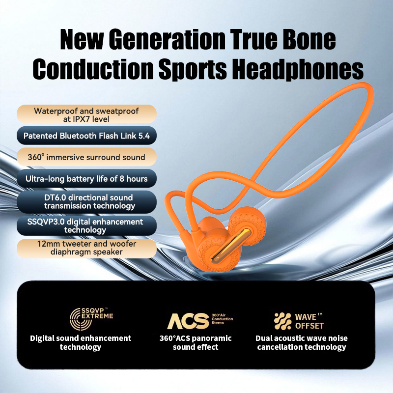 Bone Conduction Running Headphones - Auriculares Deportivos Bluetooth de Conducción Ósea