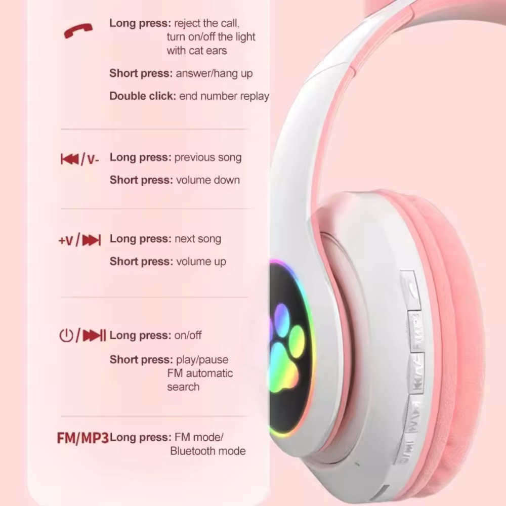 Auriculares compatibles con Bl - Cat Ear Bluetooth Headset Led reseña y precio