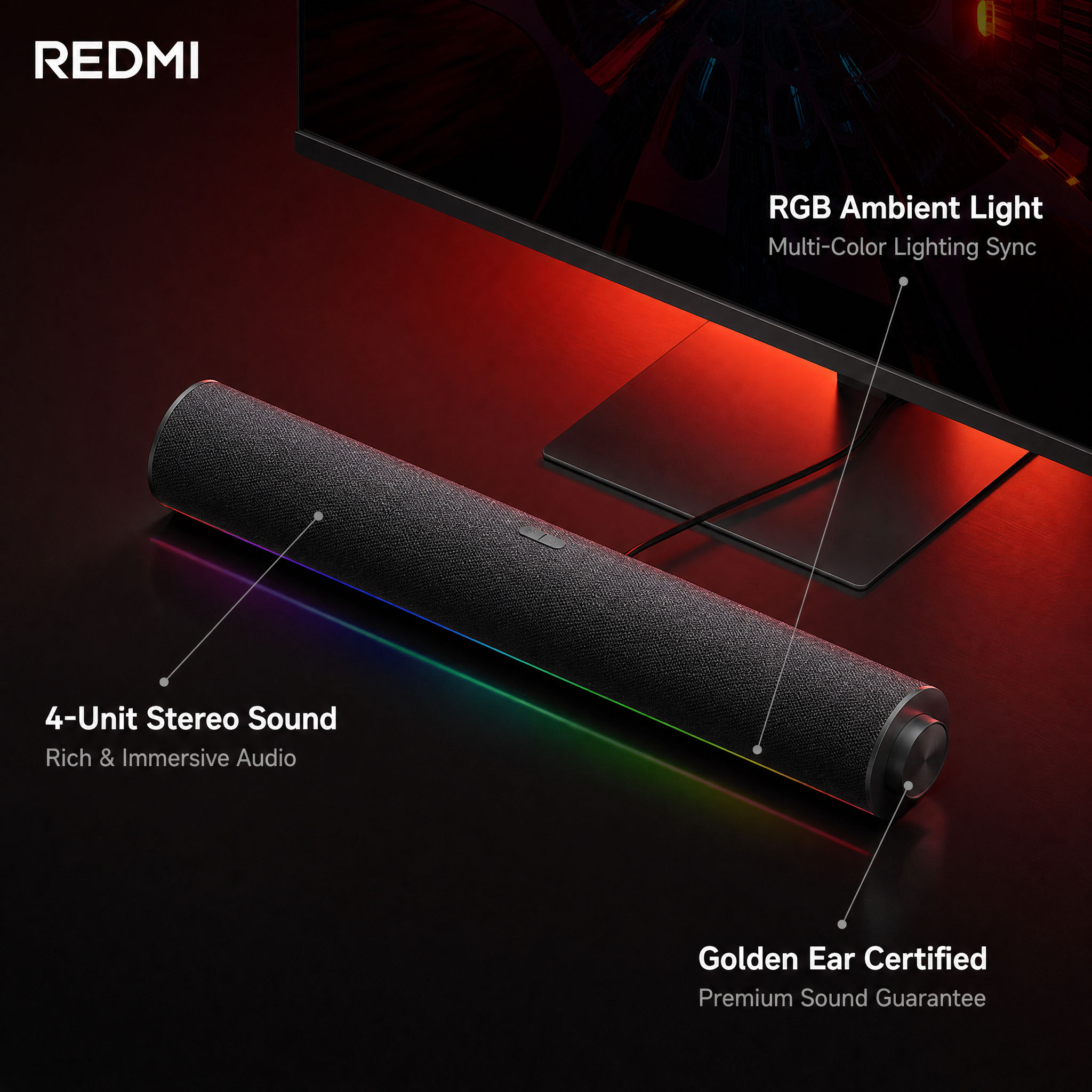 Altavoz para PC Xiaomi Redmi O - Rgb Computer Soundbar For Pc reseña y precio