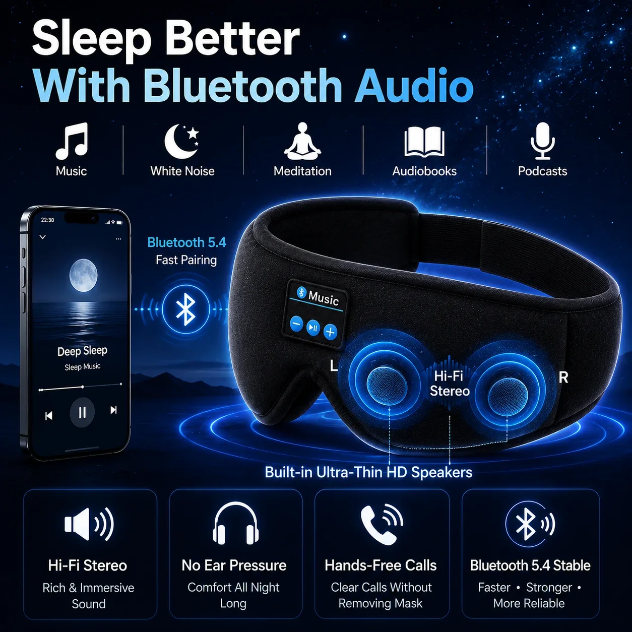 Antifaz Inalámbrico para Dormi - Sleep Mask Headphones Bluetooth reseña y precio