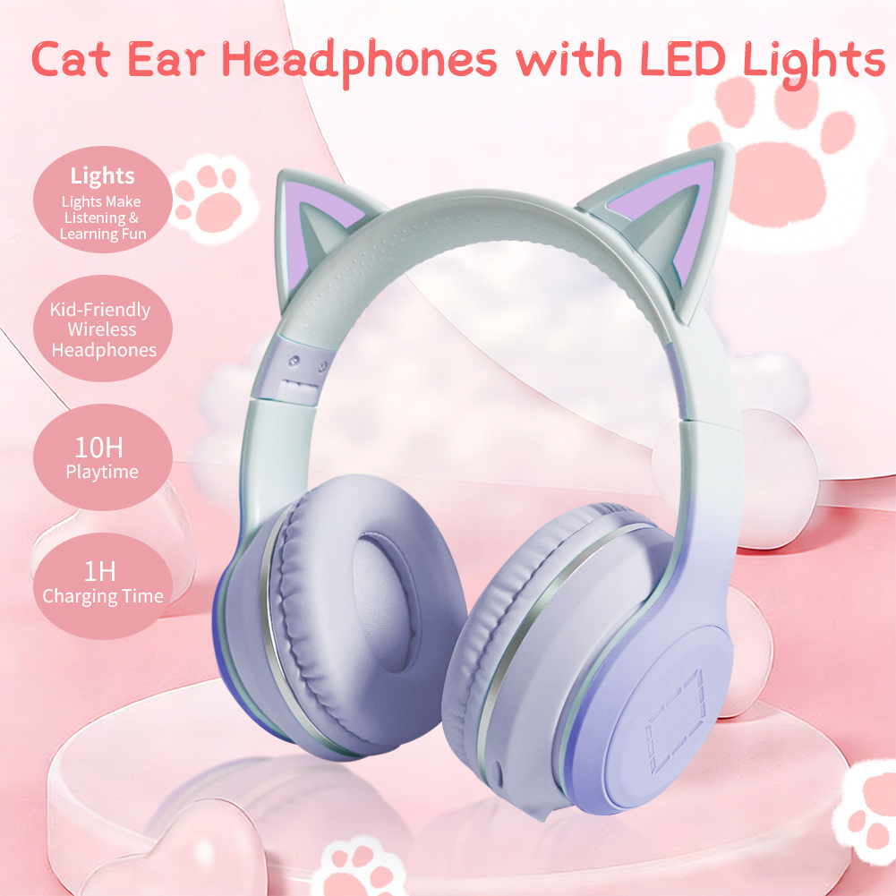 Preciosos auriculares inalámbr - Cat Ear Bluetooth Headset Led reseña y precio