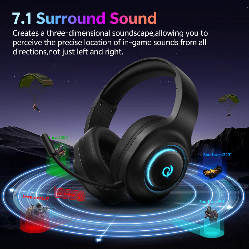 Auriculares para Juegos QCY He - Gaming Headset With Mic Rgb reseña y precio