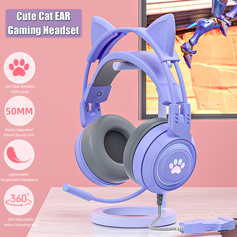 Auriculares con orejas de gato - Gaming Headset With Mic Rgb reseña y precio