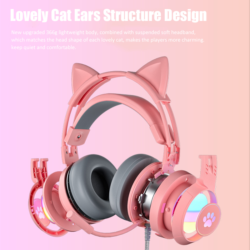 Auriculares con orejas de gato - Gaming Headset With Mic Rgb reseña y precio